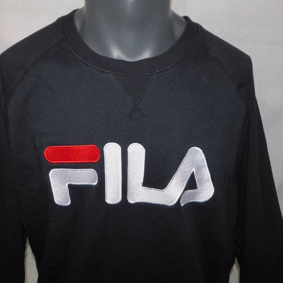 FILA Mens 2XL Black spellout Crewneck long sleeve Sweatshirt - Picture 2 of 6
